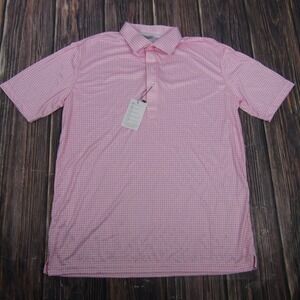 Men's Lightweight Checked Polo Shirt - Pink